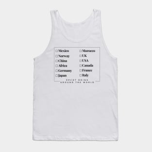 EPCOT Drink Around The World Checklist T-Shirt Tank Top